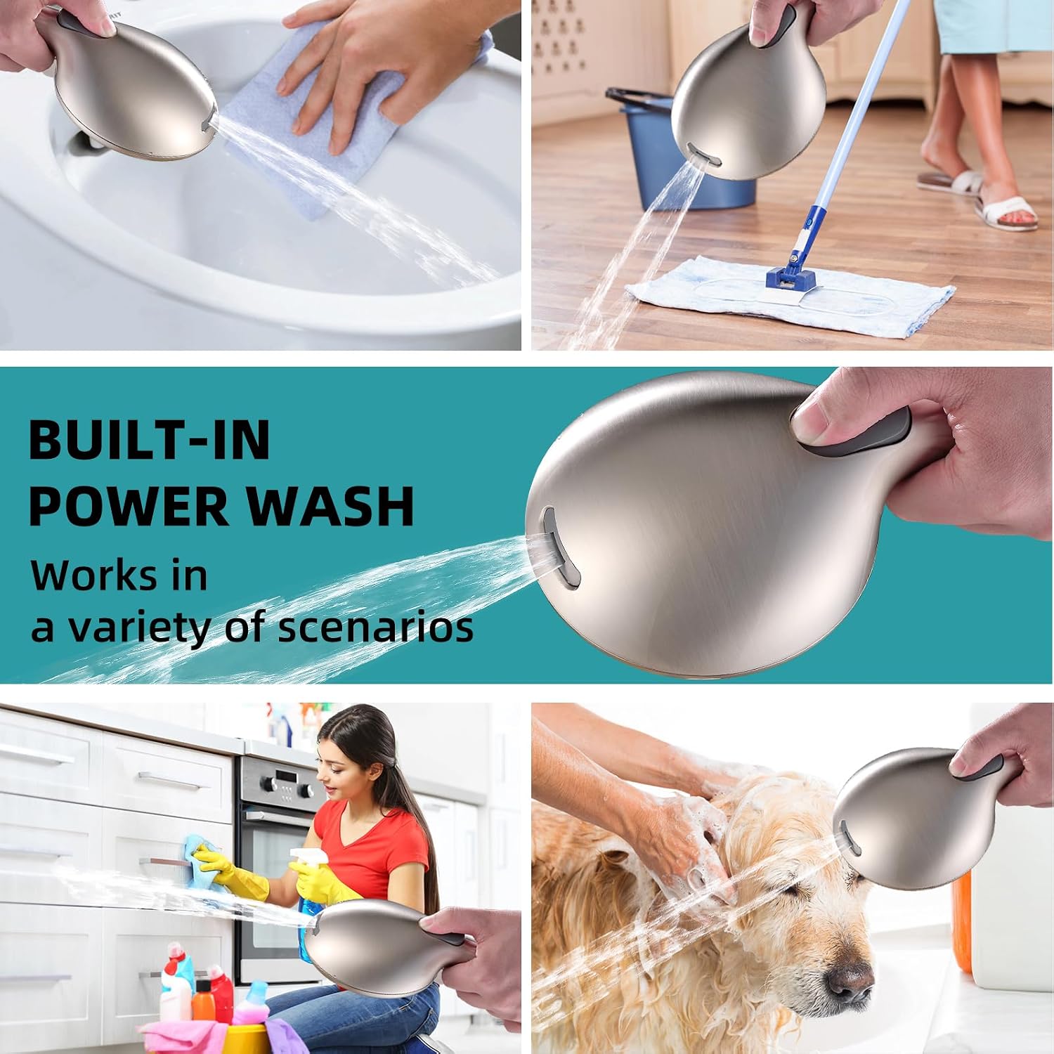 Cobbe High Pressure 9-Modes Filtered Shower Head - with 20 Stage Shower Filter for Hard Water, Removes Chlorine and Harmful Substances, Built-in Power Spray, Brushed Nickel
