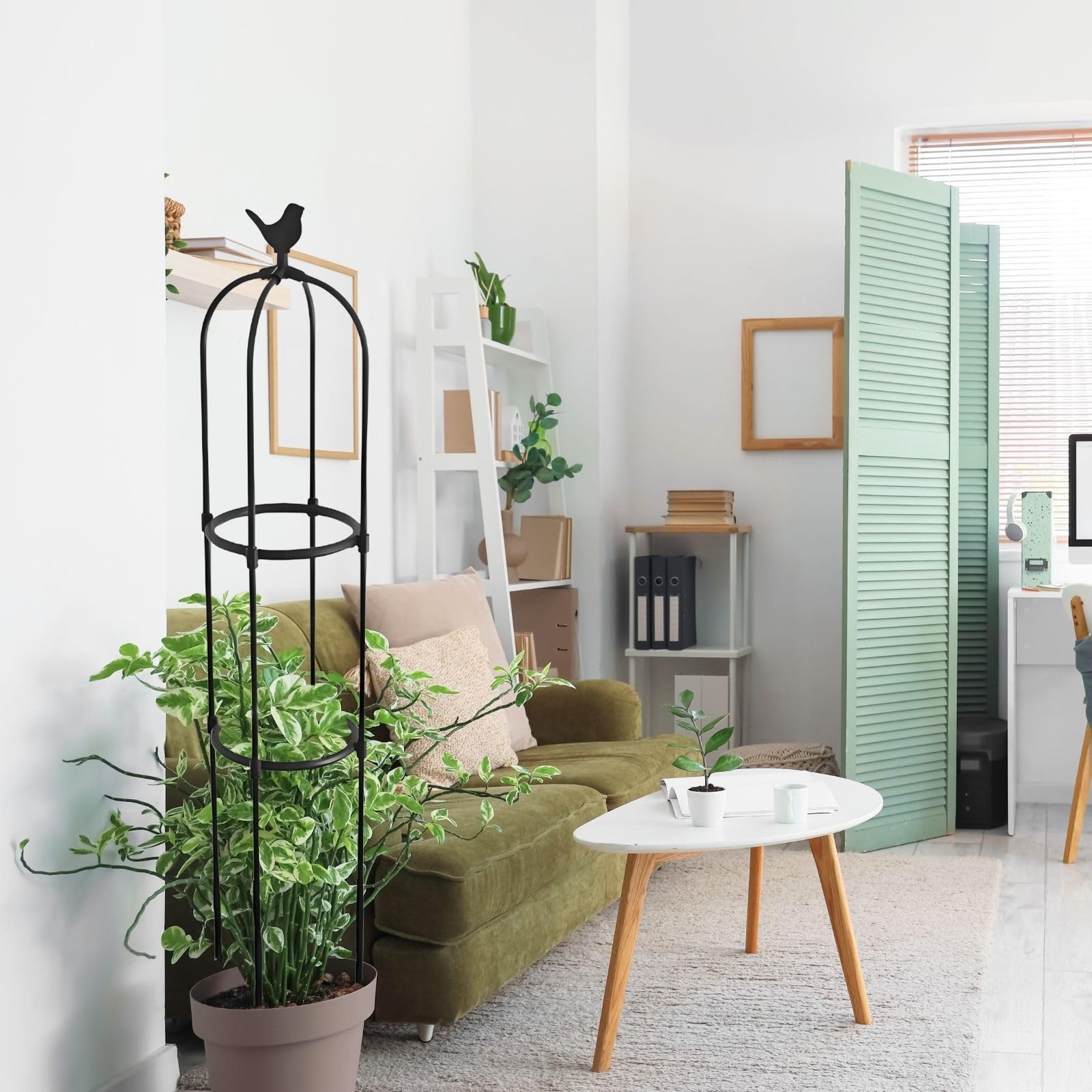 Genérico Enrejado de Pepino Soporte de Enrejado de Plantas para Verduras, 125 175 205cm Soporte de Plantas Jardinería de Jaula para Flores en Maceta, Vides Trepadoras(White,40 x 165cm/15.7 x 65in)
