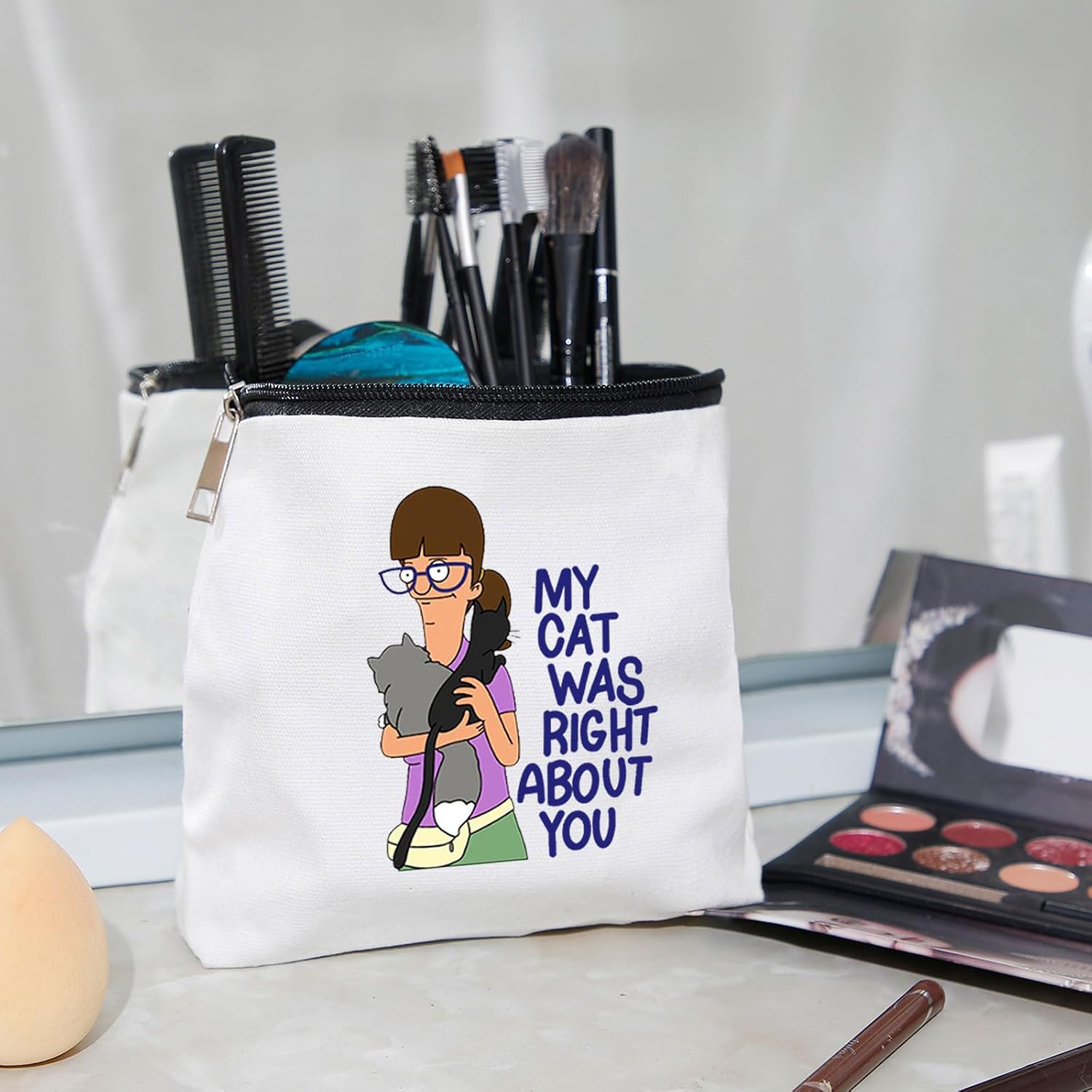 WZJHCL Bob's Inspired Makeup Pouch Bag Gayle Tales Cosmetic Kit Bag My Cat Was Right About You Gayle Bob’s Gift (My Cat)