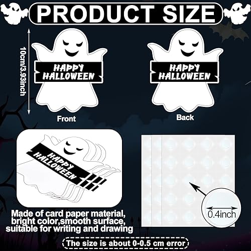Miniatura 2 de Cholemy 60 recortes de Halloween – Recortes de papel fantasma y decoraciones para tablones de anuncios y árboles de pared de aula