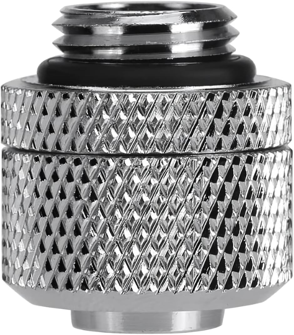 Dracaena Water Cooling Combo - 6x G1/4" Male to Female 90° Rotary Extenders + 6x 3/8" ID 1/2" OD Soft Tubing Compression Fittings for PC Liquid Cooling System, Silver