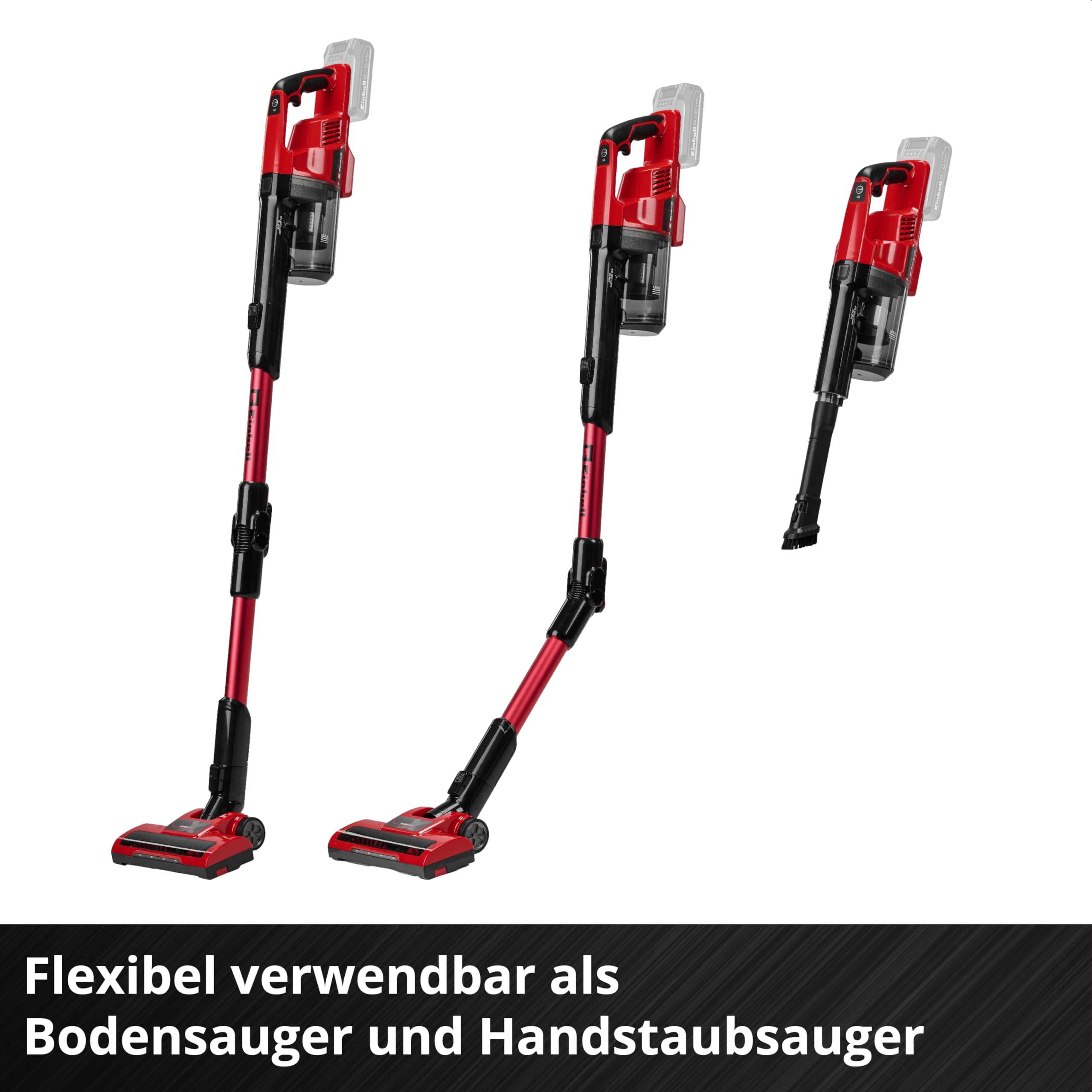 Einhell Akku-Stielstaubsauger TE-SV 18 Li-FLX-Solo PXC (18 V, beutellos, Zyklontechnologie, 2 Saugmodi, Saugrohr mit Knickgelenk, 3-Fach-Filtersystem, ohne Akku)