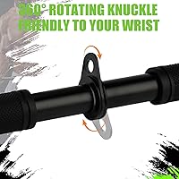 Vista 2 de Accesorio de cable de barra recta para tríceps, barra extraíble de bíceps giratoria de 360 grados, barra de tracción para tríceps LAT con mango