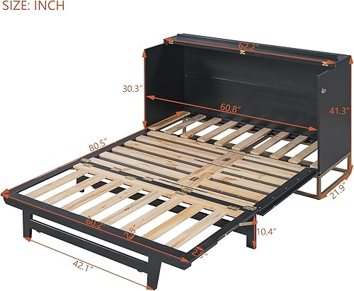 Miniatura 5 de Brabrety Cama de plataforma tapizada de tamaño matrimonial con cabecera y estribo en forma de unicornio, para niños y niñas (matrimonial, blanco +