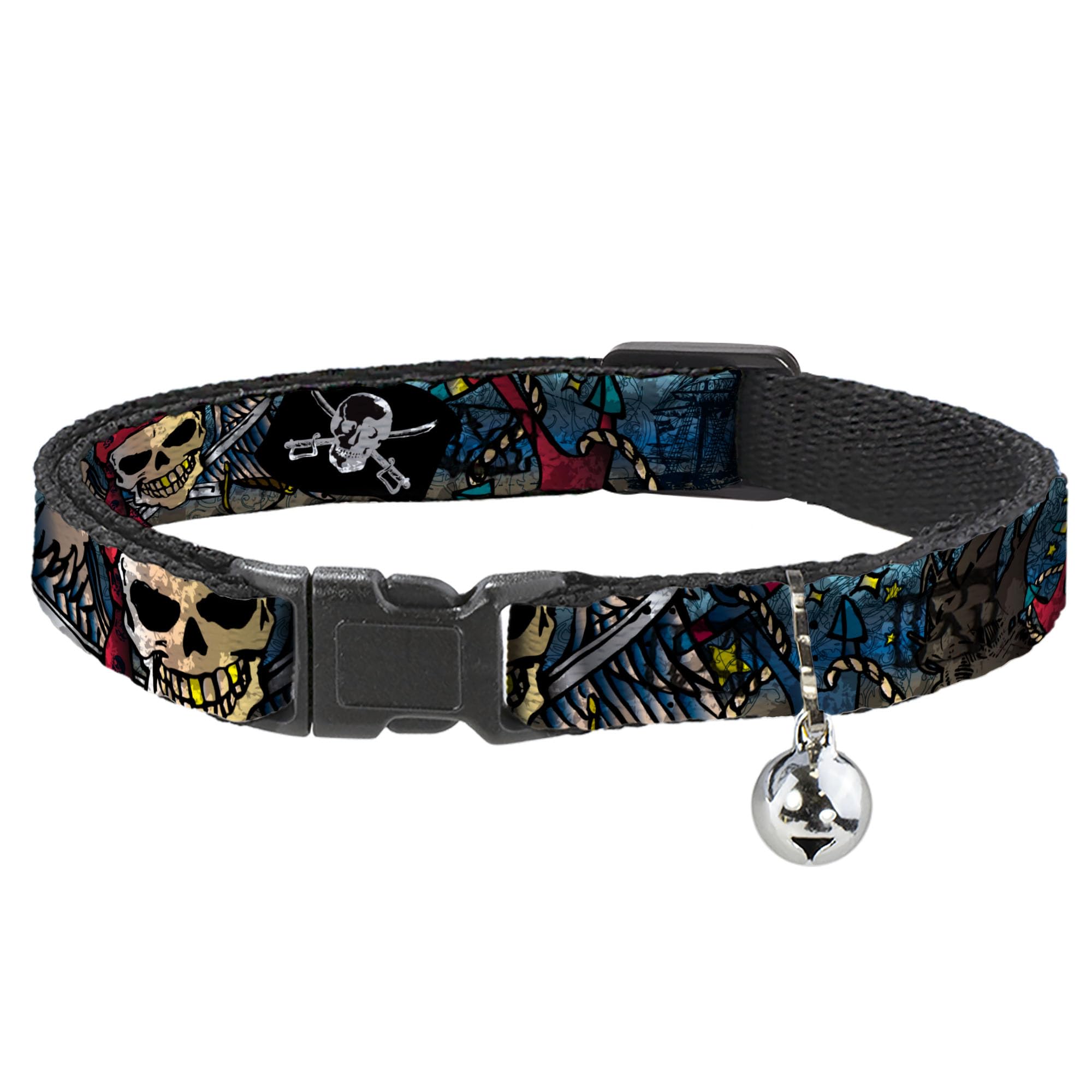 Collar de gato turquesa Dead Men Tell No Tales para felinos exploradores