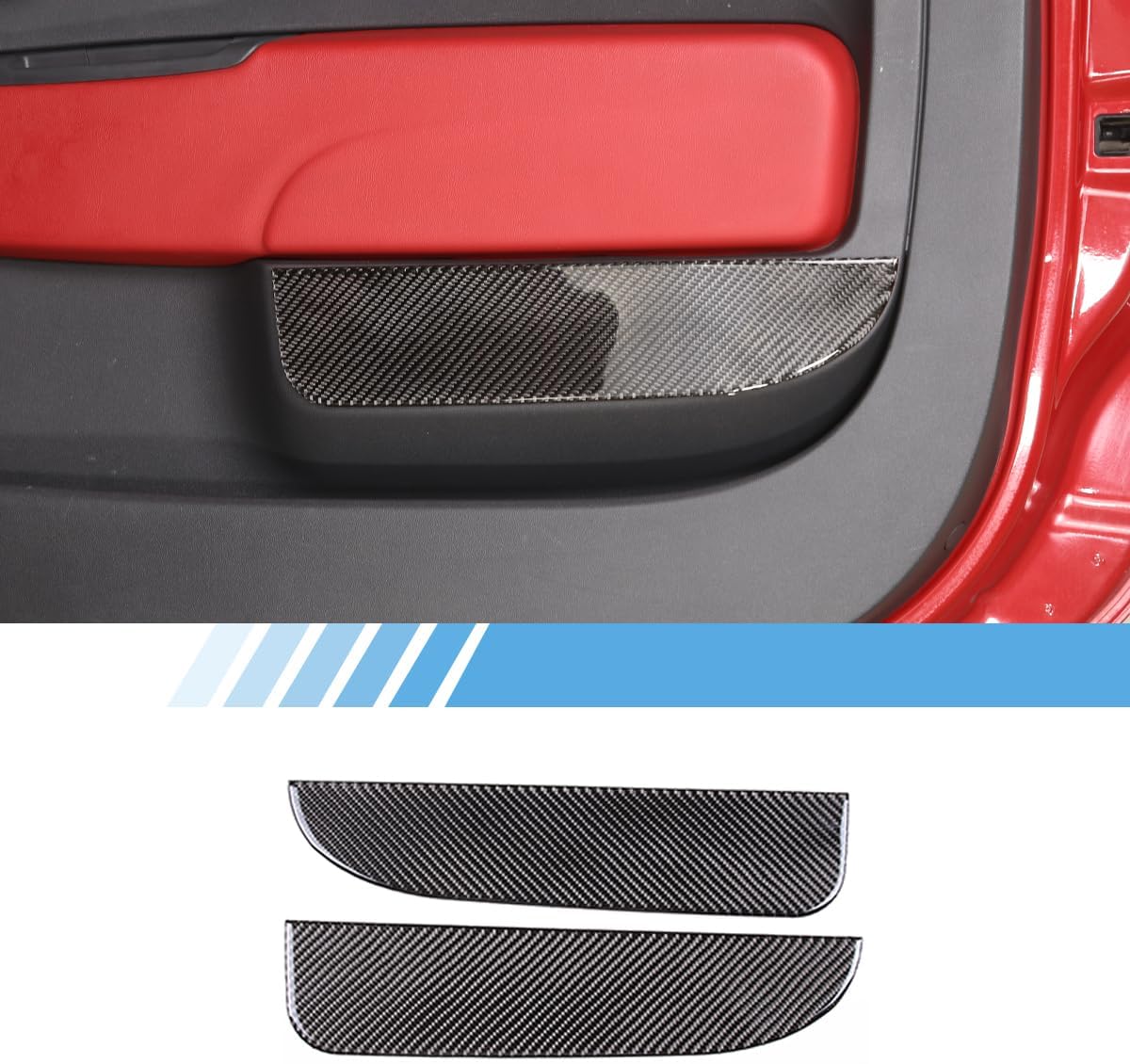 Real Carbon Fiber Car Door Kick Panel Protector Sticker for Fiat 500 2011-2019 Interior Decoration Accessories (Black)