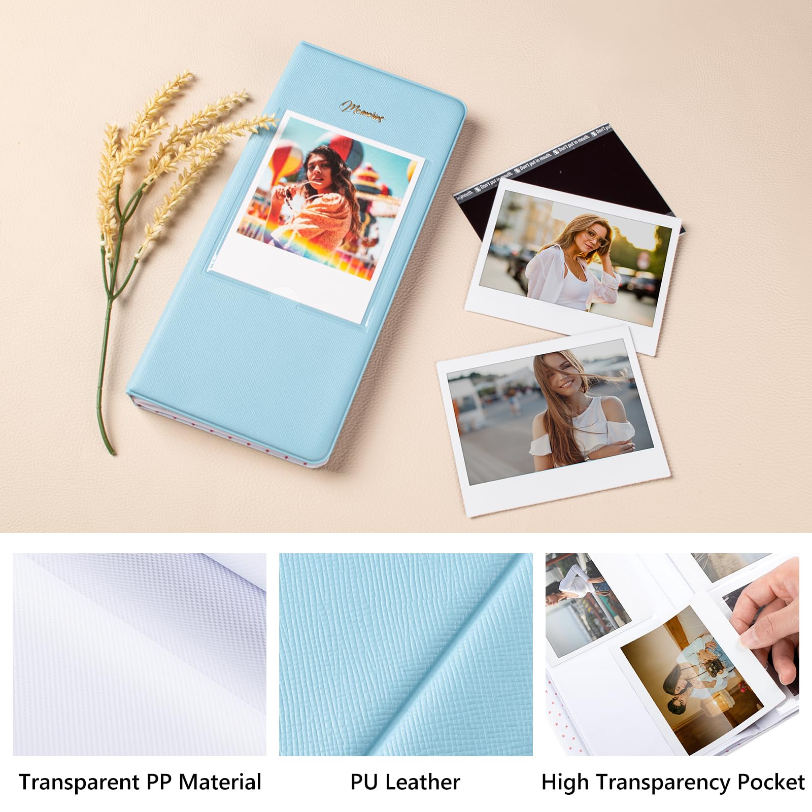 MUZIRI KINOKOO 64 Pockets Photo Album for Fuji Instax Wide 210/300/Wide 400/WIDE EVO/Link WIDE Camera,5-inch Films - Image 4