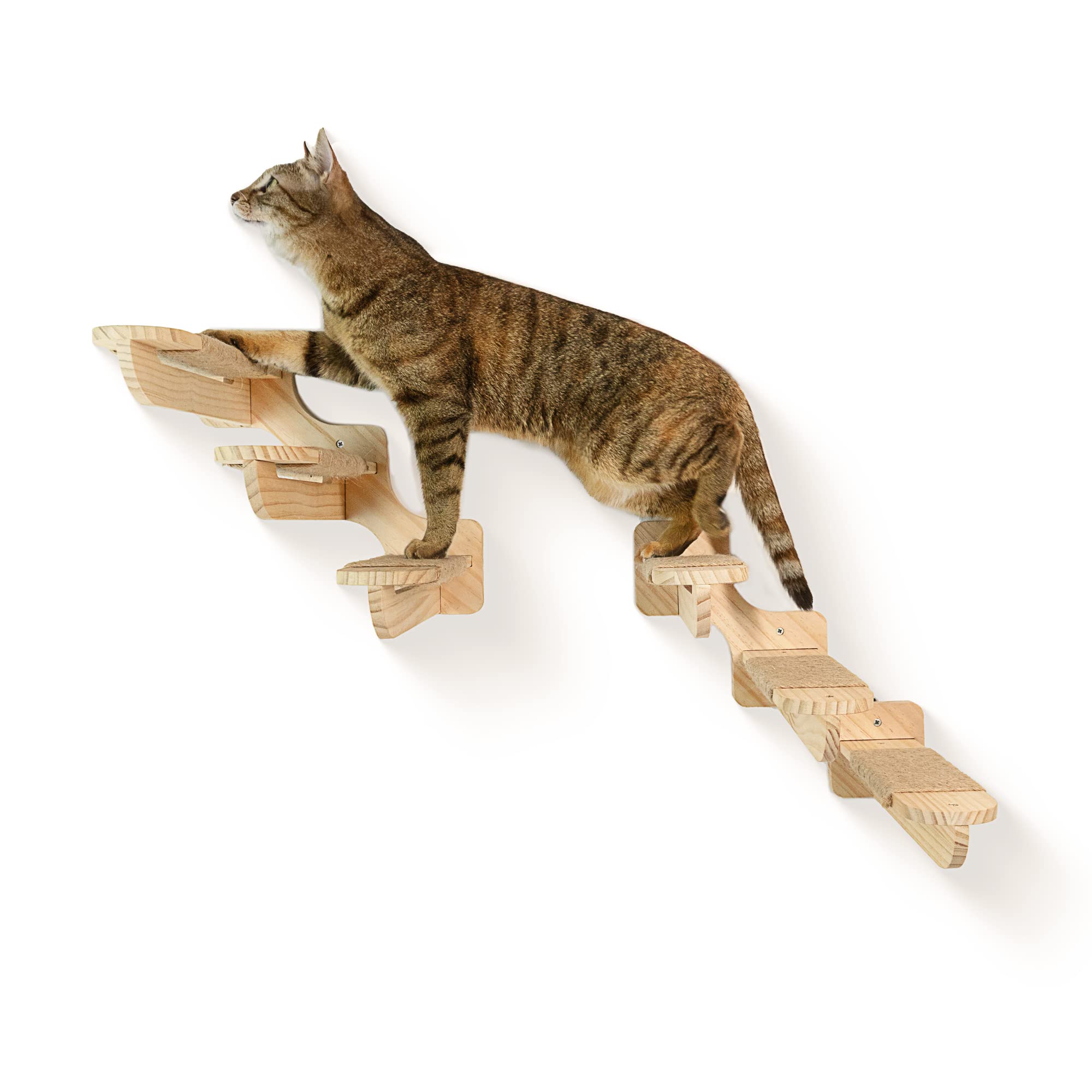 Dvfroy Cat Wall Steps, 2 PCs Cat Wall Furniture, Large Size Solid Wood Cat Wall Climbing Shelves, Wall Mounted Cat Staircase with Sisal Scratching Cat Wall Shelf, Cat Stairs 3 Steps Ladder(Left) (B0BX2QH3RJ) Amazon Price History, Amazon Price Tracker