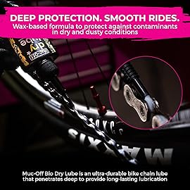 Muc-Off Bio Dry Bike Chain Lube 50ml (Pack of 2) Wax-Based Formula for Smooth Gear Shifts | Creates Protective Layer and Reduces Friction | Pipette System for Easy Application