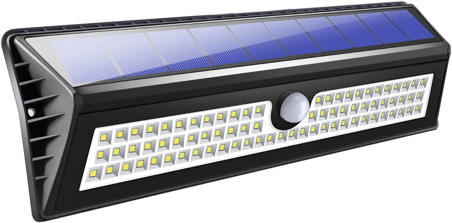 Solar Lights Outdoor 55 LED Security Garden Lights 3 Modes Motion Activated Waterproof Wall Lamp for Home Outside Path Porch Patio Deck Driveway Stairs Back Door Shed