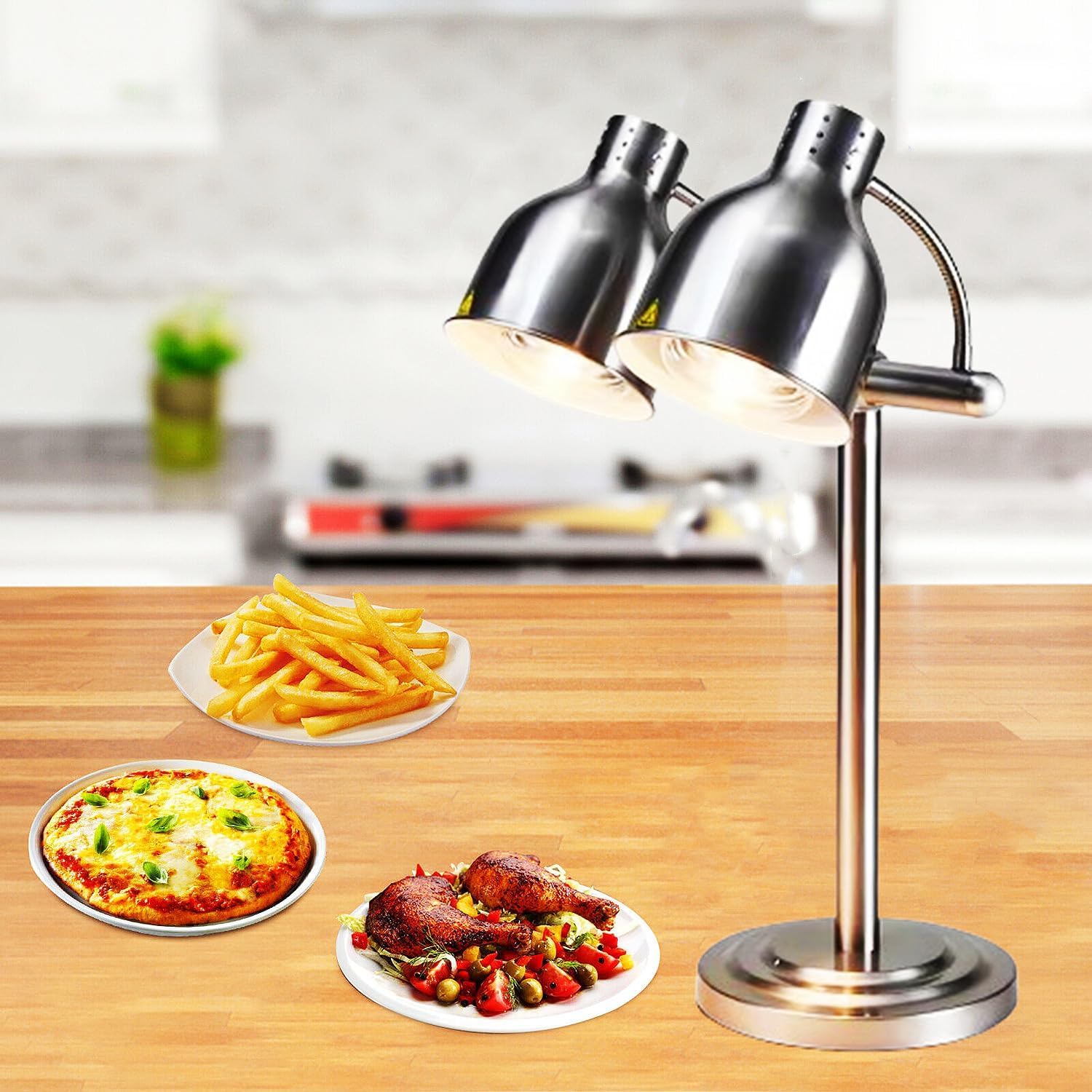 Lampy do podgrzewania potraw w bufetach Przenośna lampa grzewcza do bufetu komercyjnego(Silver)