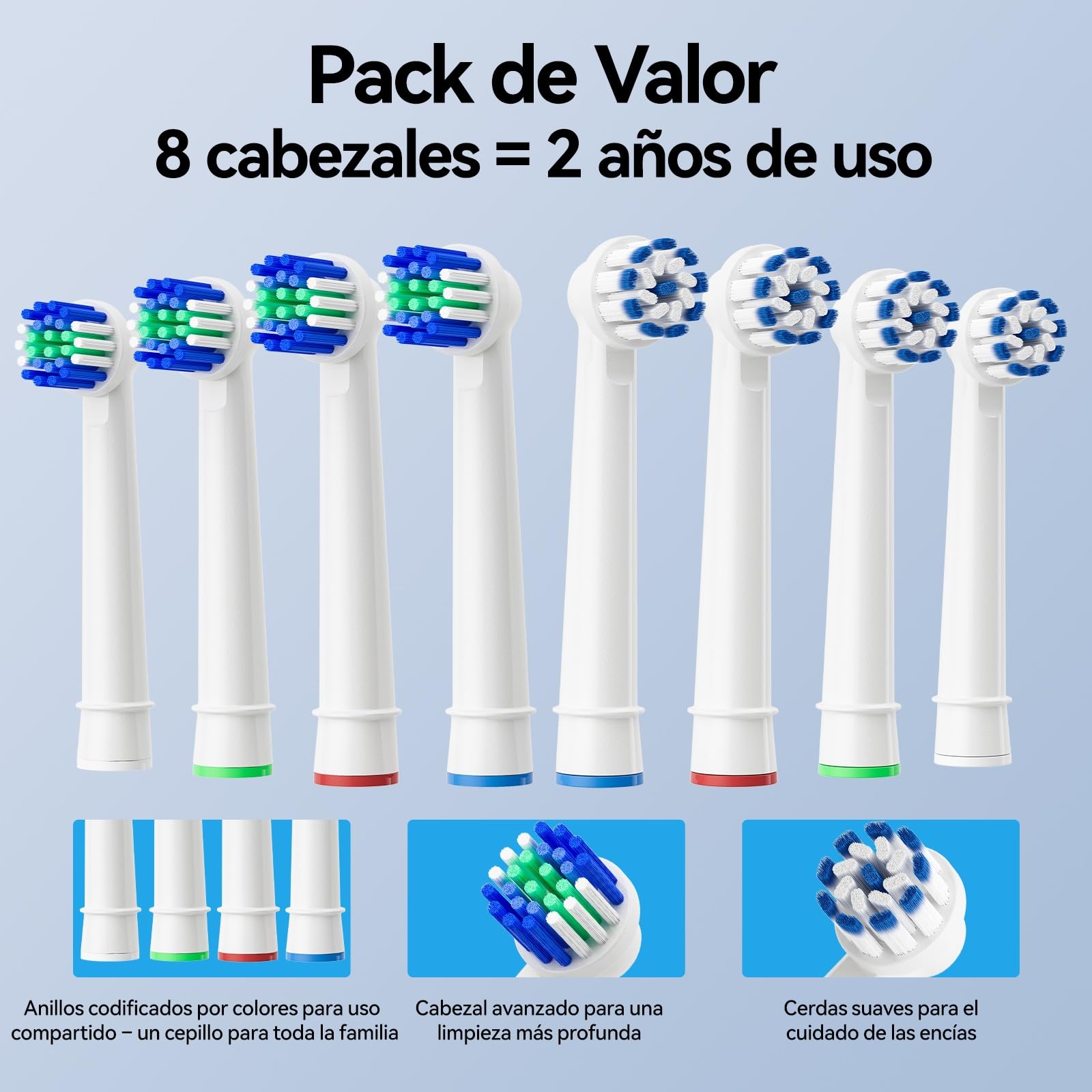 Seago Cepillo Electrico Recargable, Cepillo de Dientes Eléctrico Rotativo con Estuche de Viaje, 8 Cabezas para la familia, 5 Modos, Temporizador 2 Min,IPX7, SG2607, Beige