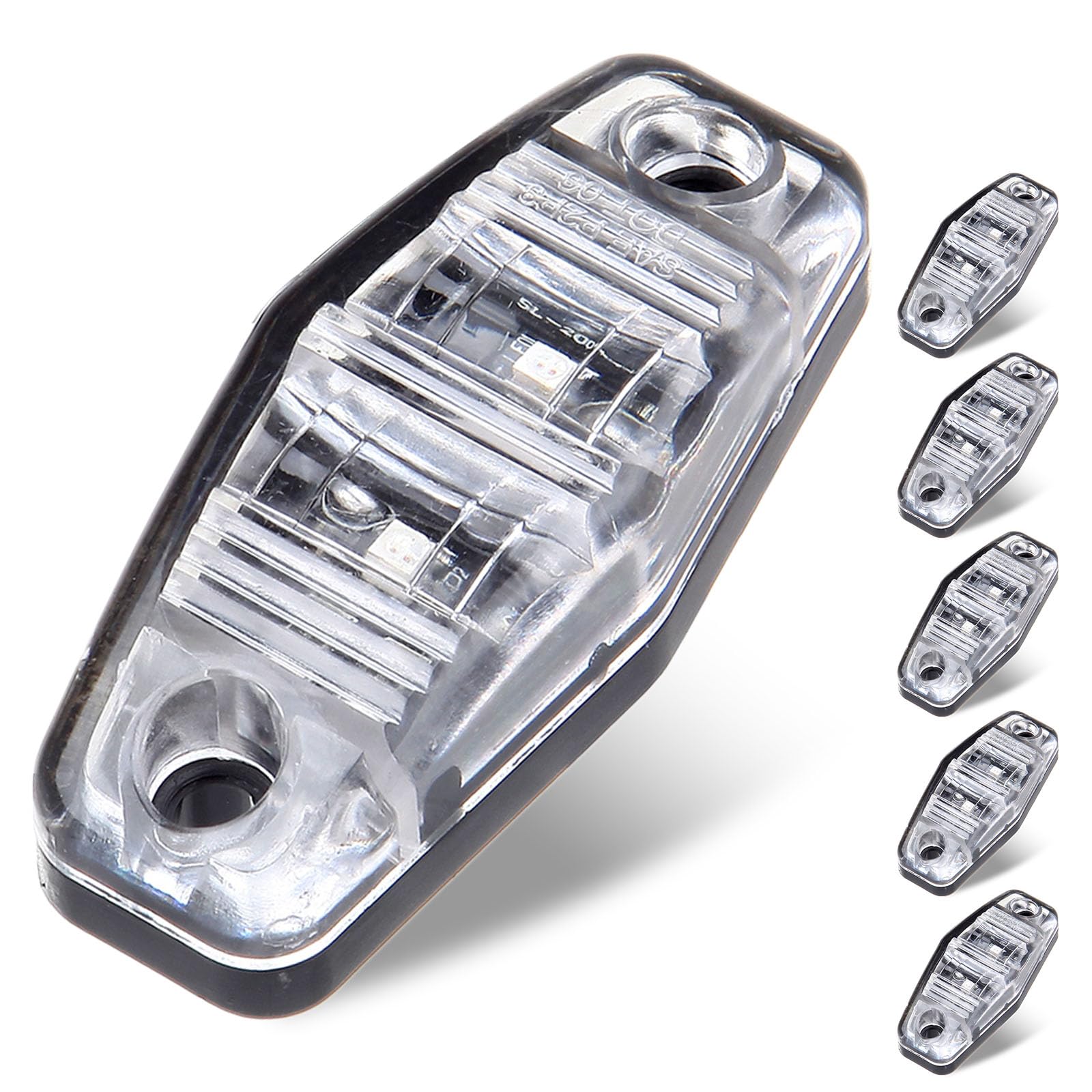 6x 2.5"Amber LED Truck Trailer Light Oval Side Fender Marker Lights Waterproof Sealed Surface Mounted Truck Boat Trailer Sealed Mini Trailer Clearance Identification Lights