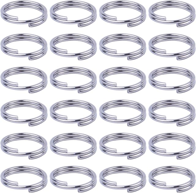 BronaGrand 200 Pieces 10mm Silver Split Rings Round Edge Key Chain Rings Double Loops Jump Rings for Jewellery and Crafts Making