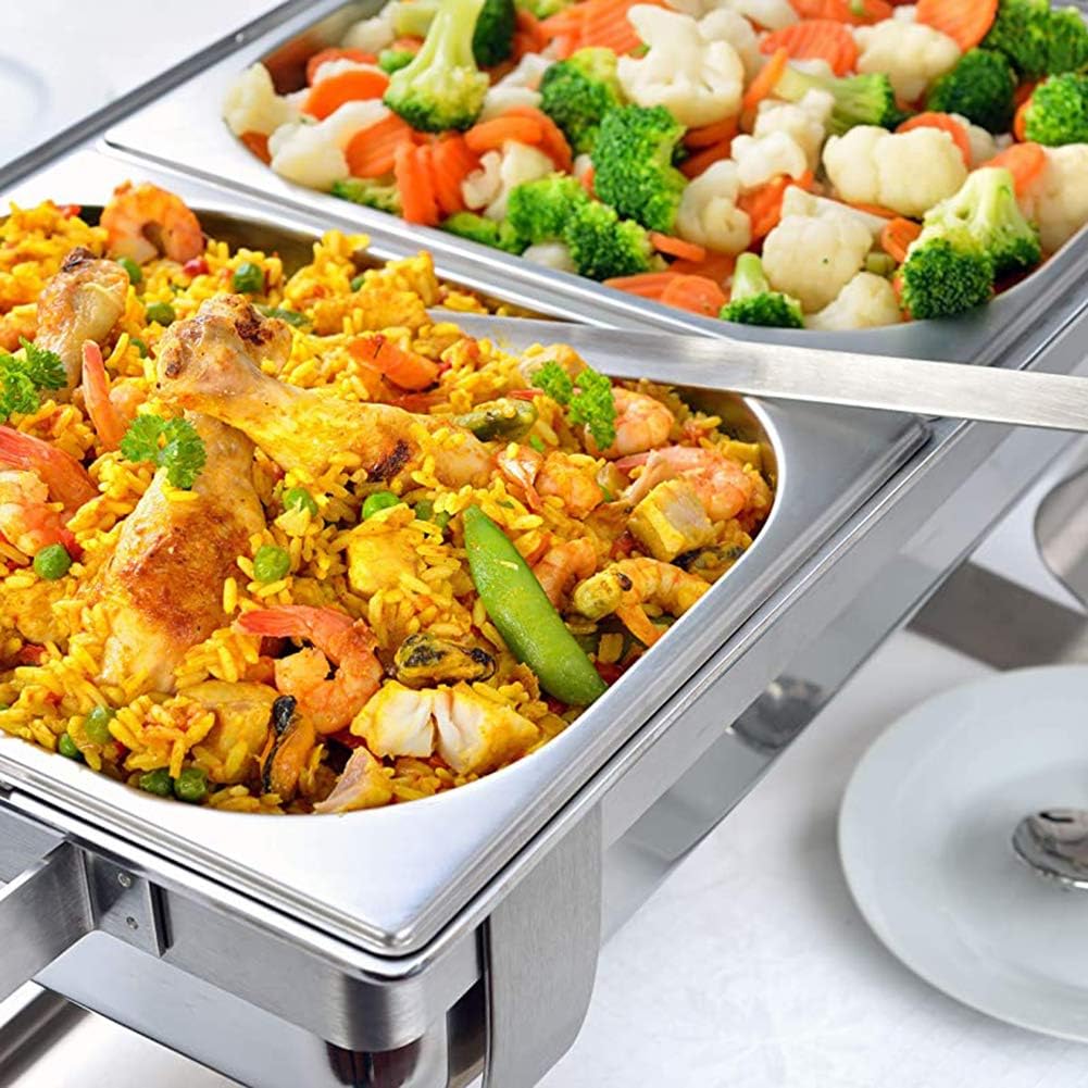 WSHA Stainless Steel Buffet Food Container Anti-Jam Steam Table Pan Container Drain Pans Hotel Tools for Commercial Kitchen Cookware