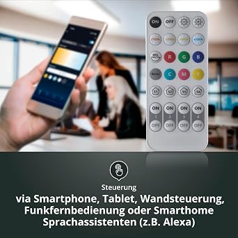 Smart Home LED Panel Ceiling Light CCT 120 x 30 cm Variable White 2700-6500K 4800lm Dimmable with Remote Control App Controllable Alexa Google Assistant Bluetooth WiFi Android iOS 1200 x 300 x 68 mm [Energy Class D]