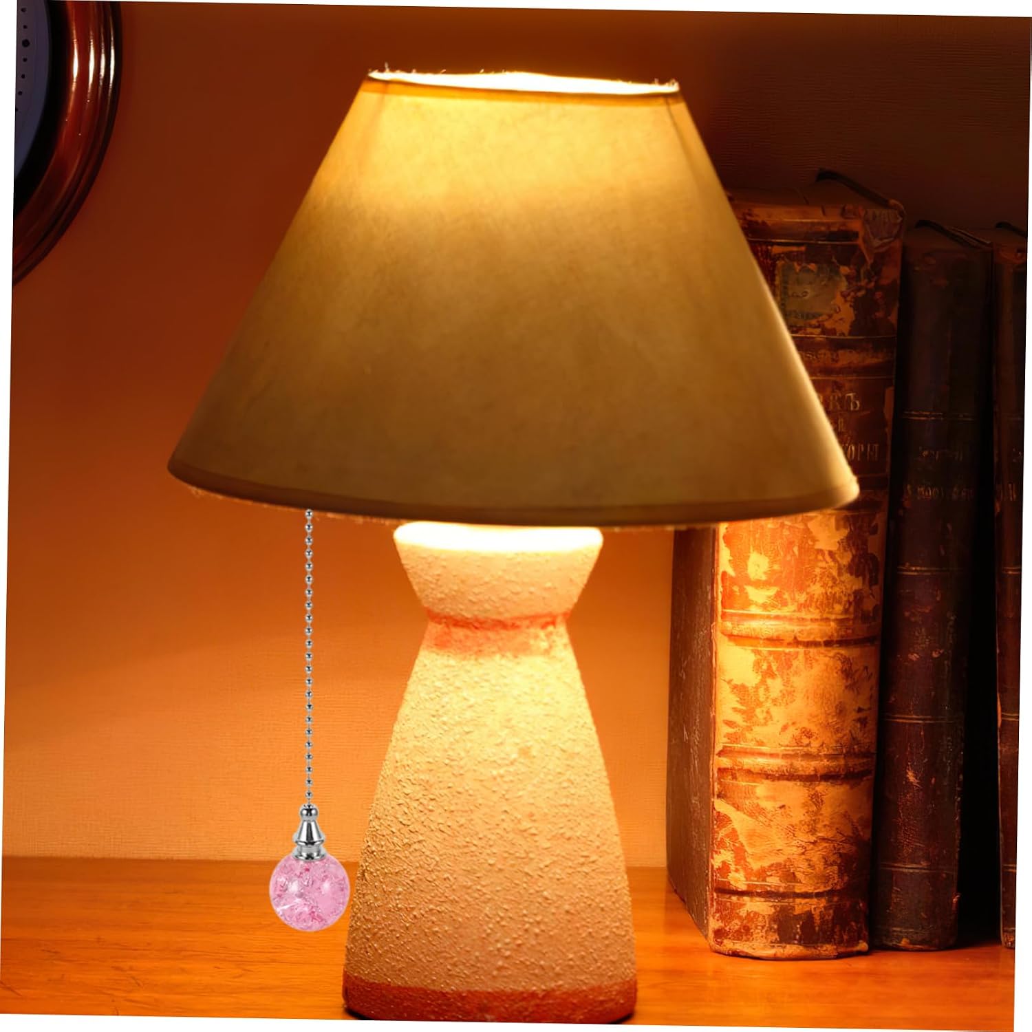 Luxshiny 2pcs Pink Beaded Fan Pull Chain for Ceiling Fans and Light Fixtures Decorative Extension Chain with Vintage Design for Home Decor