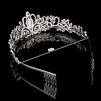 Vista 46 de Corona de princesa para mujer, tiaras de reina de cristal para niñas, accesorios para el cabello de novia, regalos para cumpleaños, boda