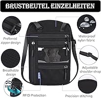 Pochette Tour De Cou Avec Protection RFID, Unisexe, Anti-vol, étanche, Noir, Pour Téléphone Portable, Sac Tour De Poitrine Pour Passeport, Cartes De Crédit, Smartphone, Pièces De Monnaie, Argent