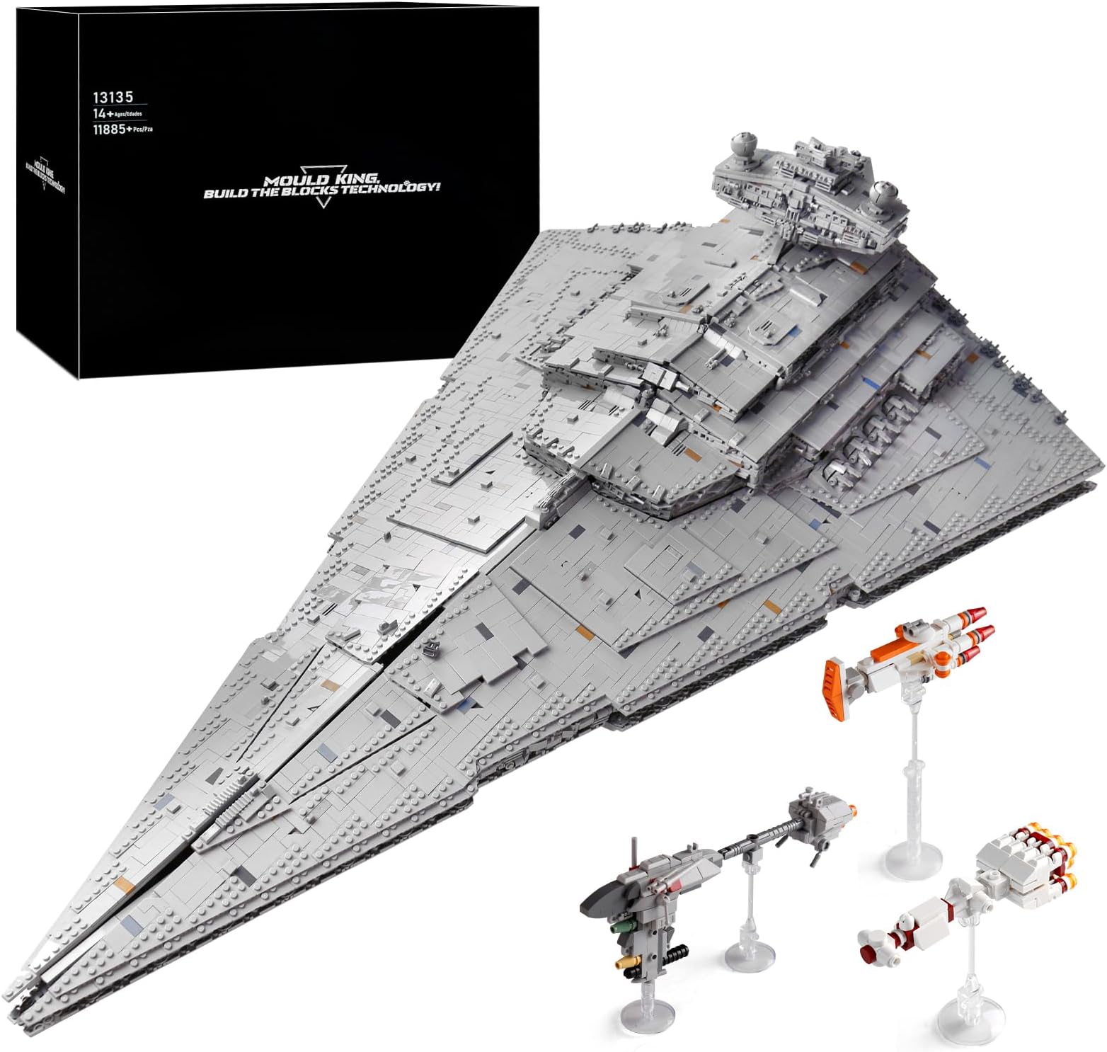 13135 Super Star Destroyer Model, Imperial-Class I Star Destroyer Building Toy, 11885+Pcs Collectible Buildable Highly Detailed Starship Construction Set Build and Play Awesome Toy Building Kit