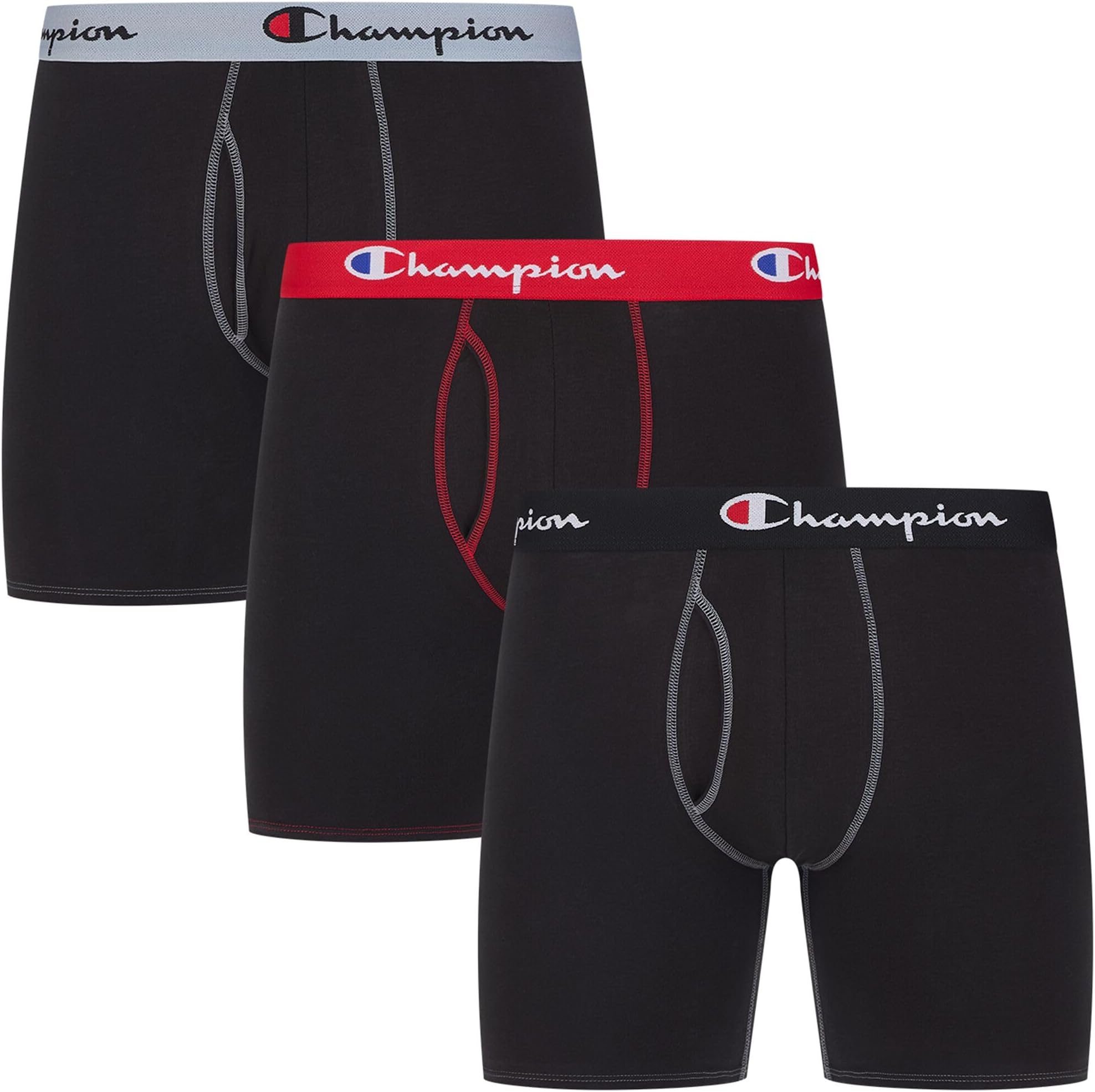 Men's Underwear Boxer Briefs, Total Support Pouch, Cotton Stretch, Multi-Pack (Pack of 3)