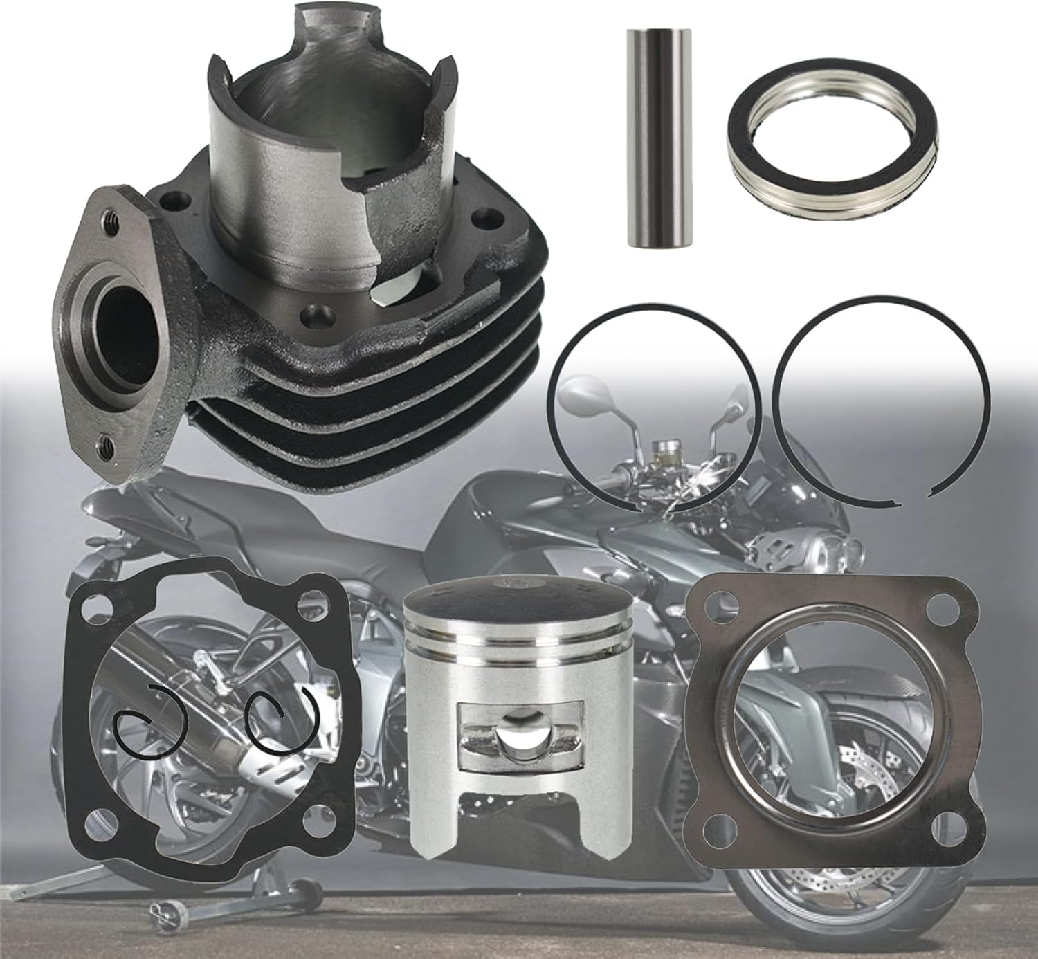 labwork Cylinder Piston Gasket Repair Kit Replacement for Honda Spree 50 NQ50 1984-1987