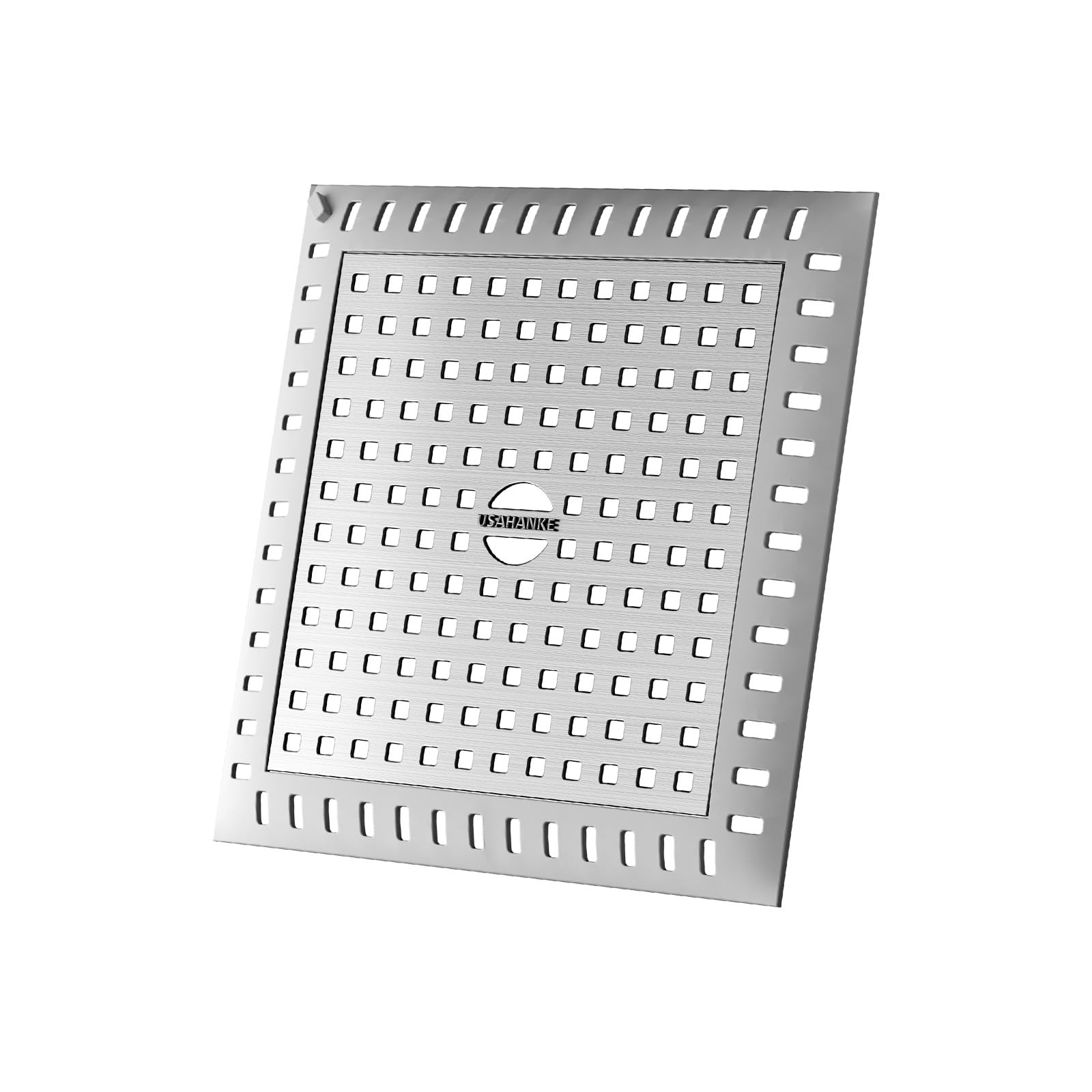Colador de pelo cuadrado de acero inoxidable y silicona, apto para la mayoría de desagües y suelos de baño (1, gris)