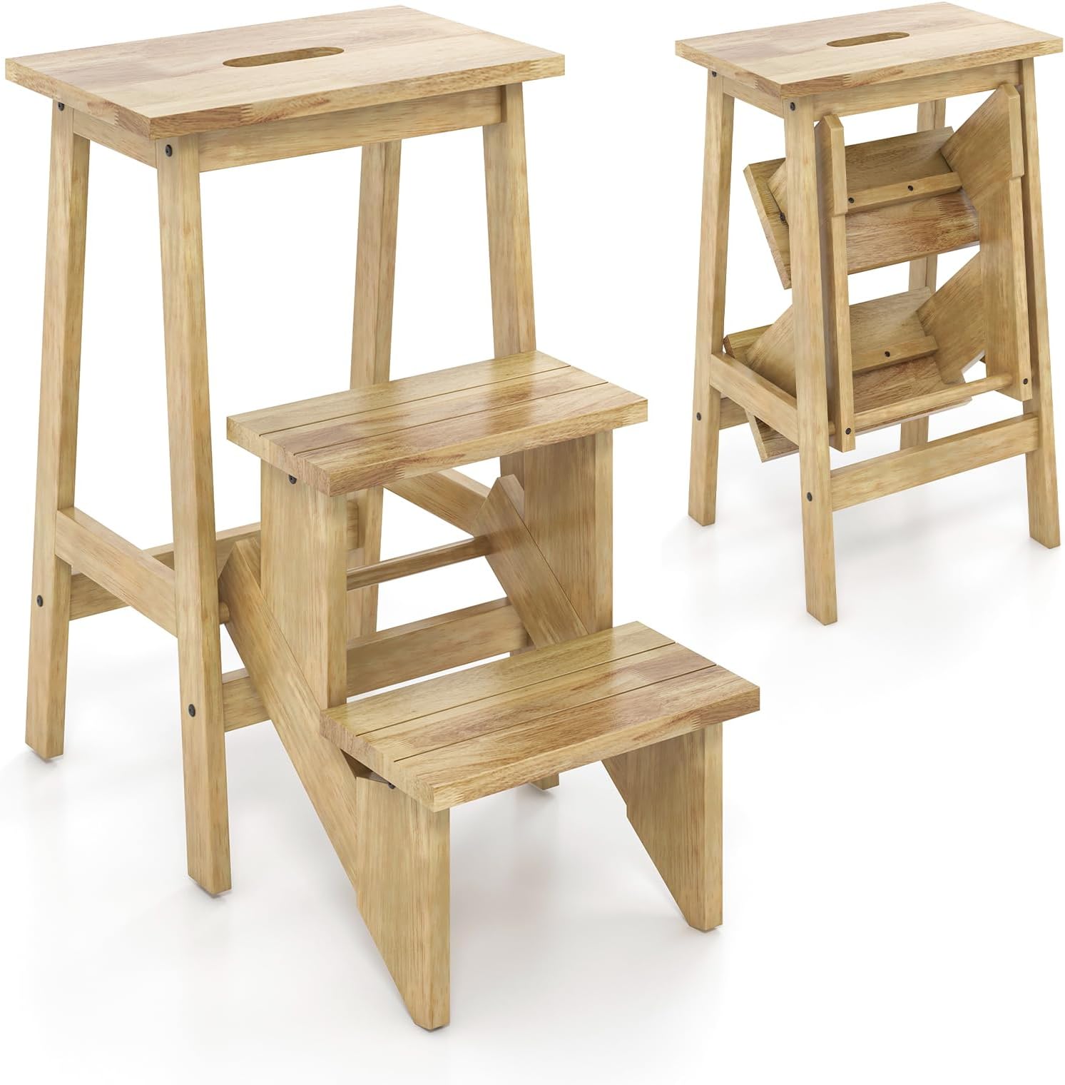 Amazon.com: Mahogany Folding Library Steps : Home & Kitchen