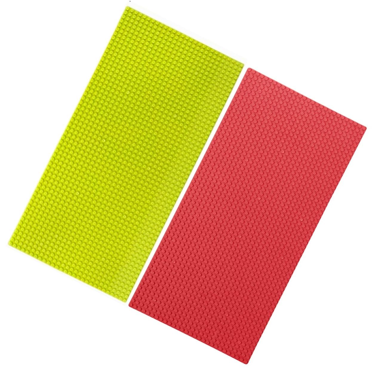 Sponsored Ad - Classic Baseplate Building Base for Building Bricks 100% Compatible with Major Brands - 1 Red & 1 Lime Green