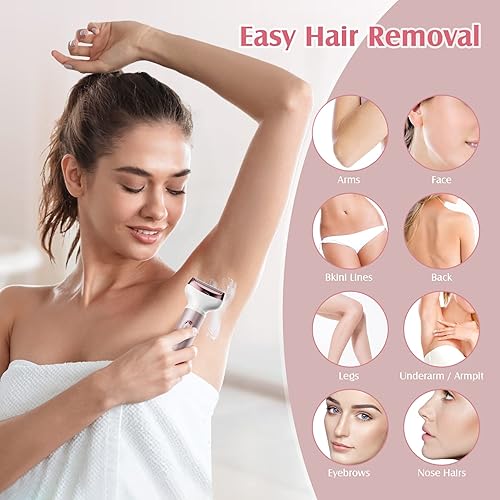Miniatura 9 de SEABIRD Maquinillas de afeitar eléctricas para mujeres, depiladoras inalámbricas recargables para depilación para piernas, cara, brazos, bikini,