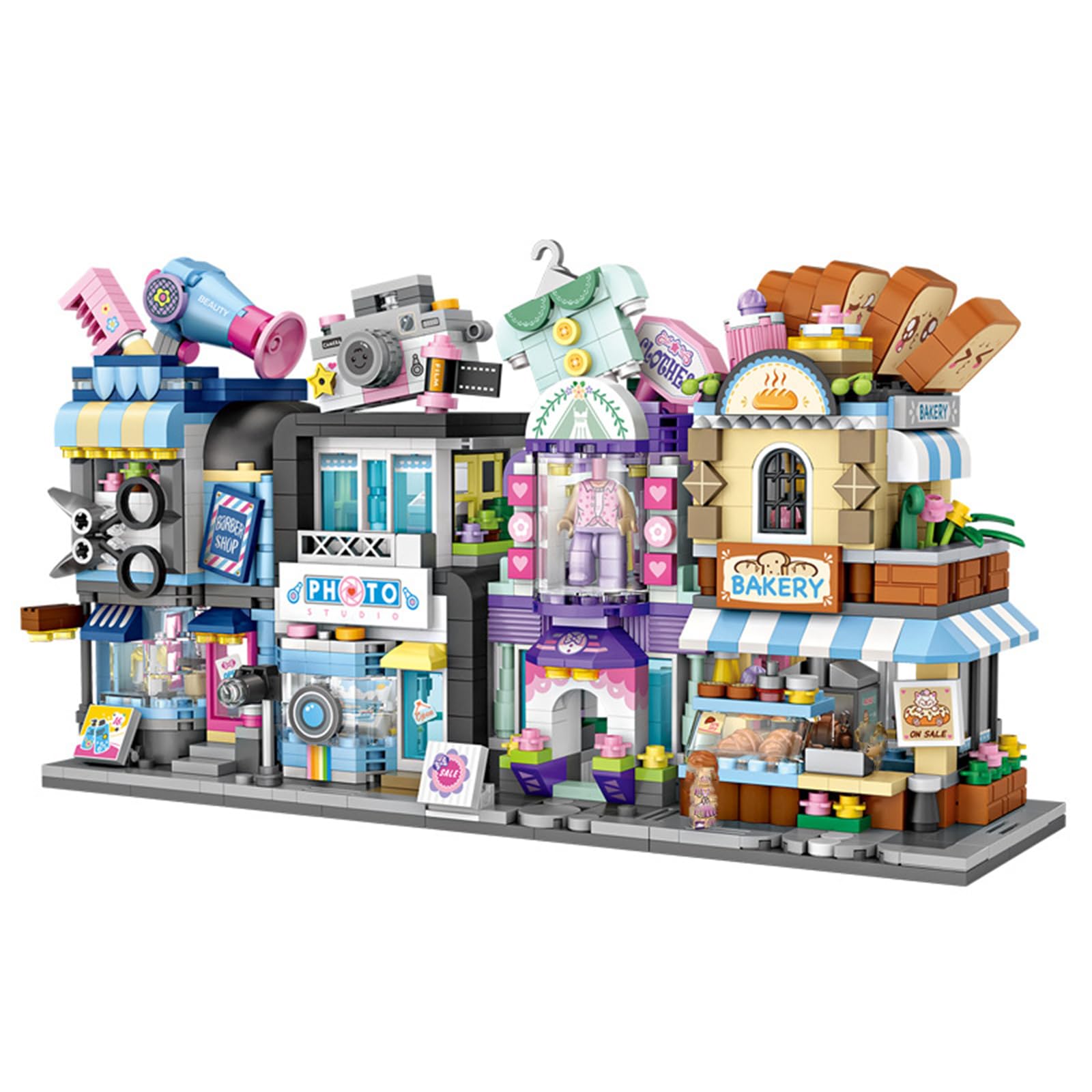 LOTOLO Mini Blocchi City Shop Street View – Set Funghi (circa 400 Pezzi) – Modellino Da Costruzione E Decorazione