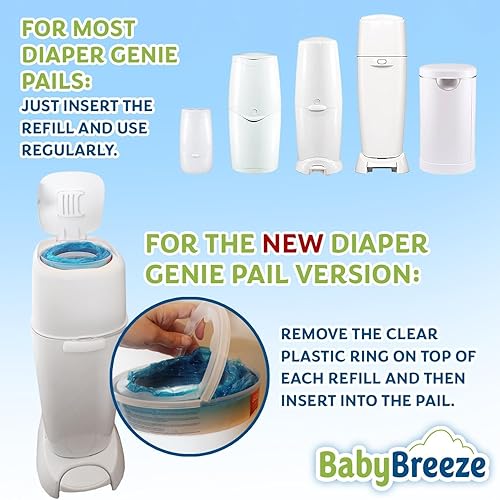 Miniatura 3 de Bolsas de repuesto para cubos de pañales compatibles con Playtex Diaper Genie- 1960 unidades (7 juegos de 1 paquete) - por BabyBreeze