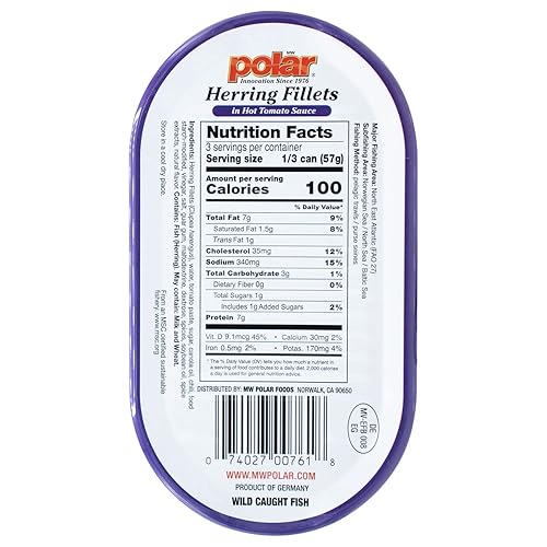 Miniatura 2 de MW polar Filetes de arenque en salsa de tomate caliente, 6 onzas (paquete de 14)