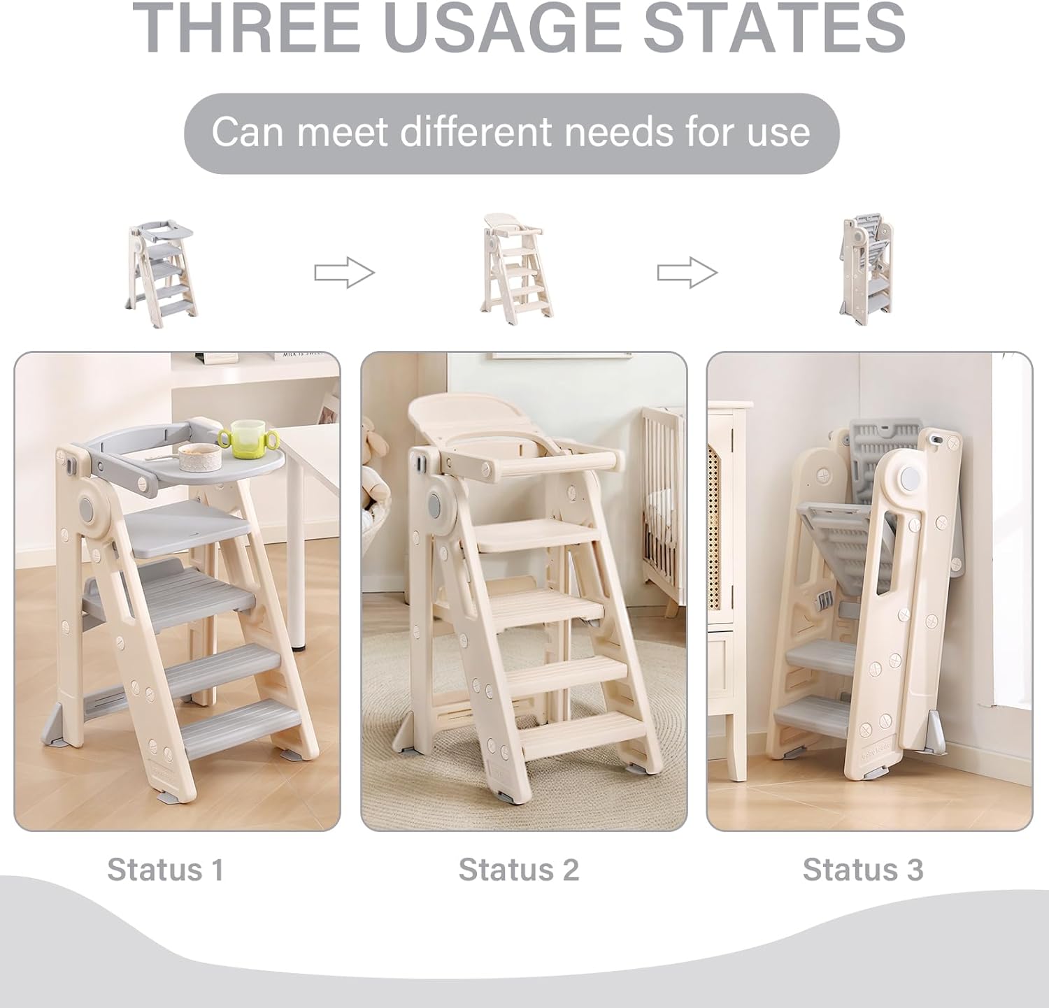 Tiita Children's Ladder Learning Tower, Multi-Functional Dining Chair