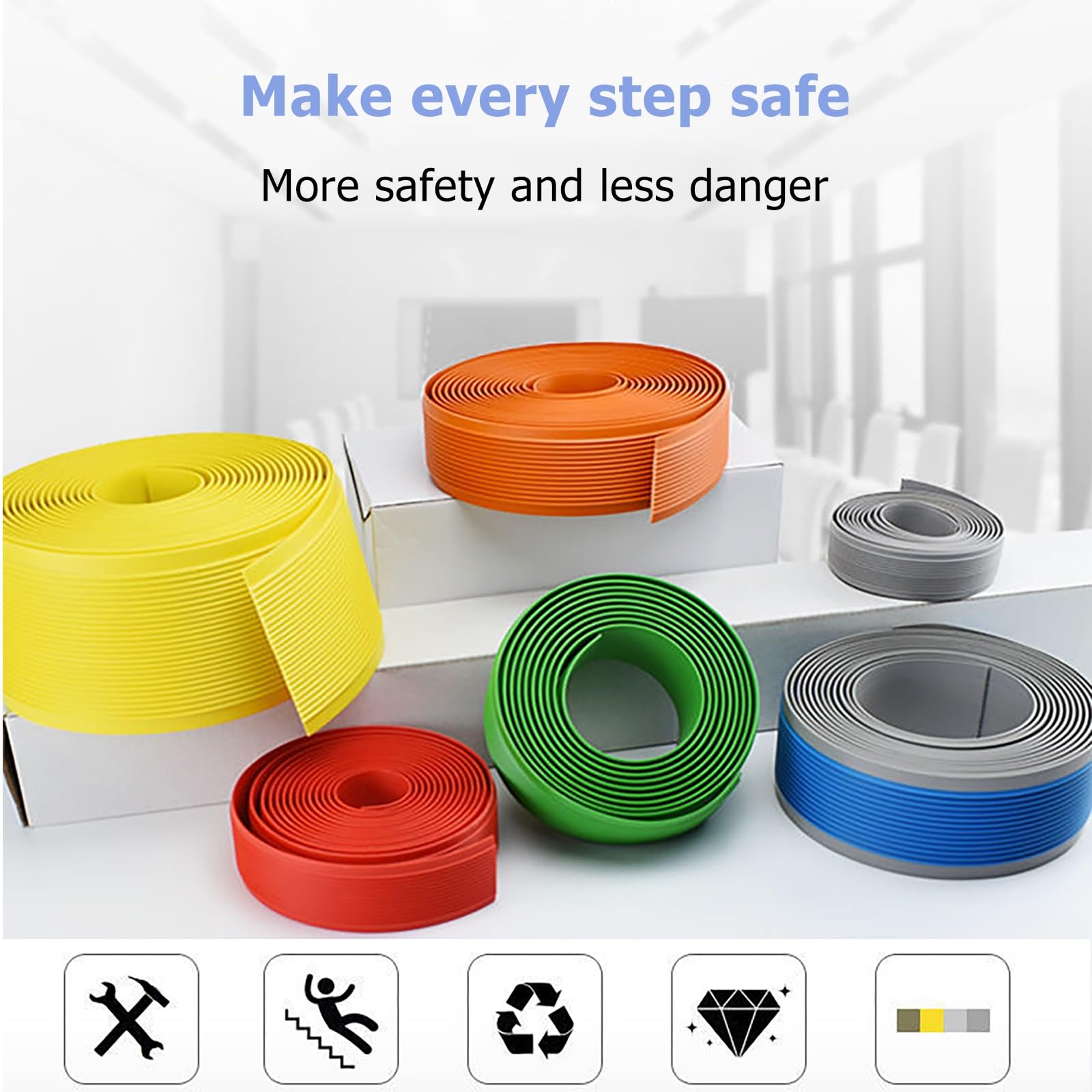 Waterdichte trapneusbeschermer for buiten, antislip rubberen strips for binnen, traprandbeschermer, traprandbeschermer zelfklevend, vuurvast, geschikt