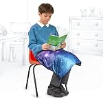 Solfres Petit pain de lap pondéré Jette couverture, 20in x 23in 5 Lb - Taille de voyage en peluche thérapeutique avec couverture amovible, Galaxy Space Etoiles, Lavable, Bleu foncé