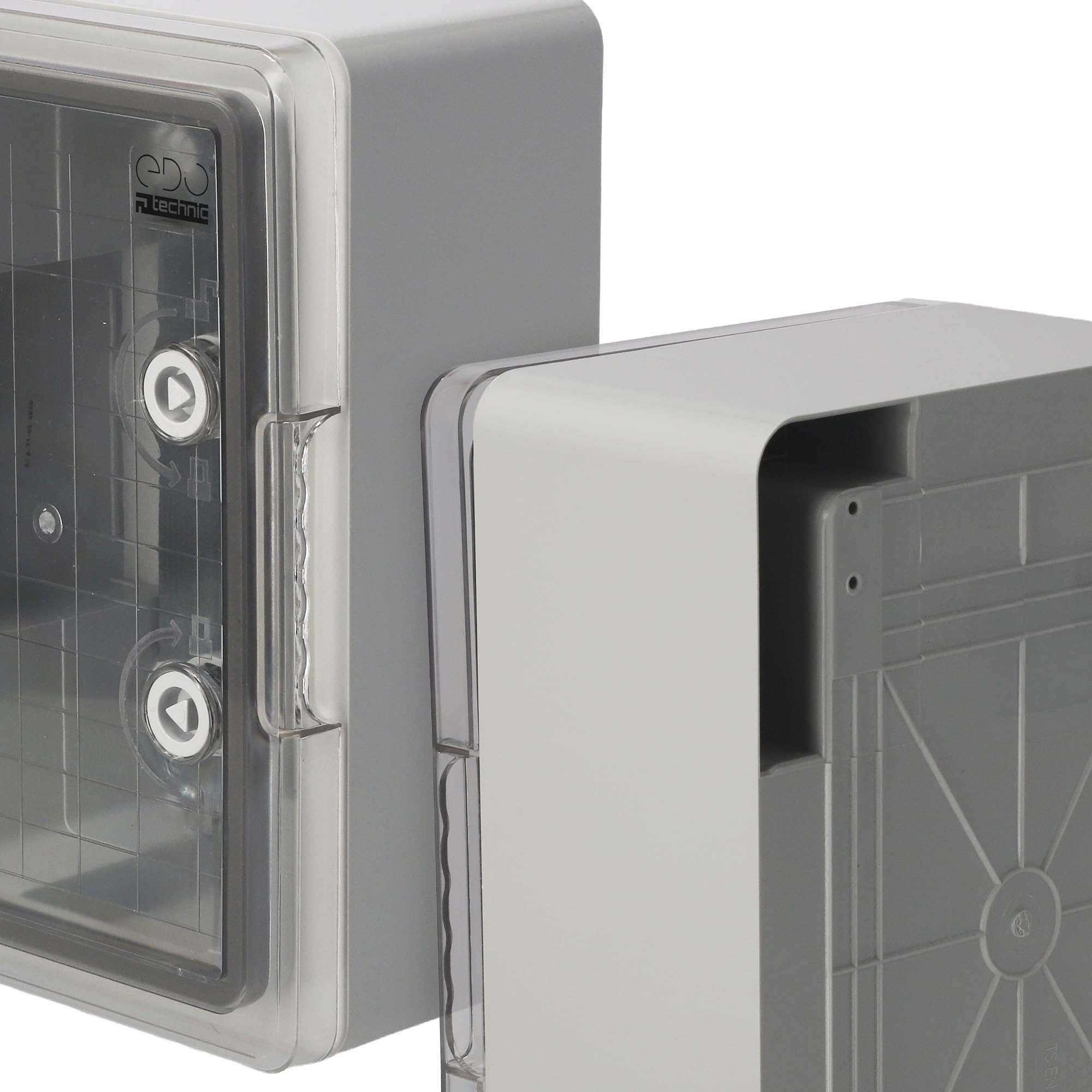 EDO Cuadro Eléctrico de Superficie IP65 200x300x130 mm - Gris | Armario de Distribución en ABS/PC con Puerta Transparente y Placa de Montaje Galvanizada - Caja Estanca Interior y Exterior