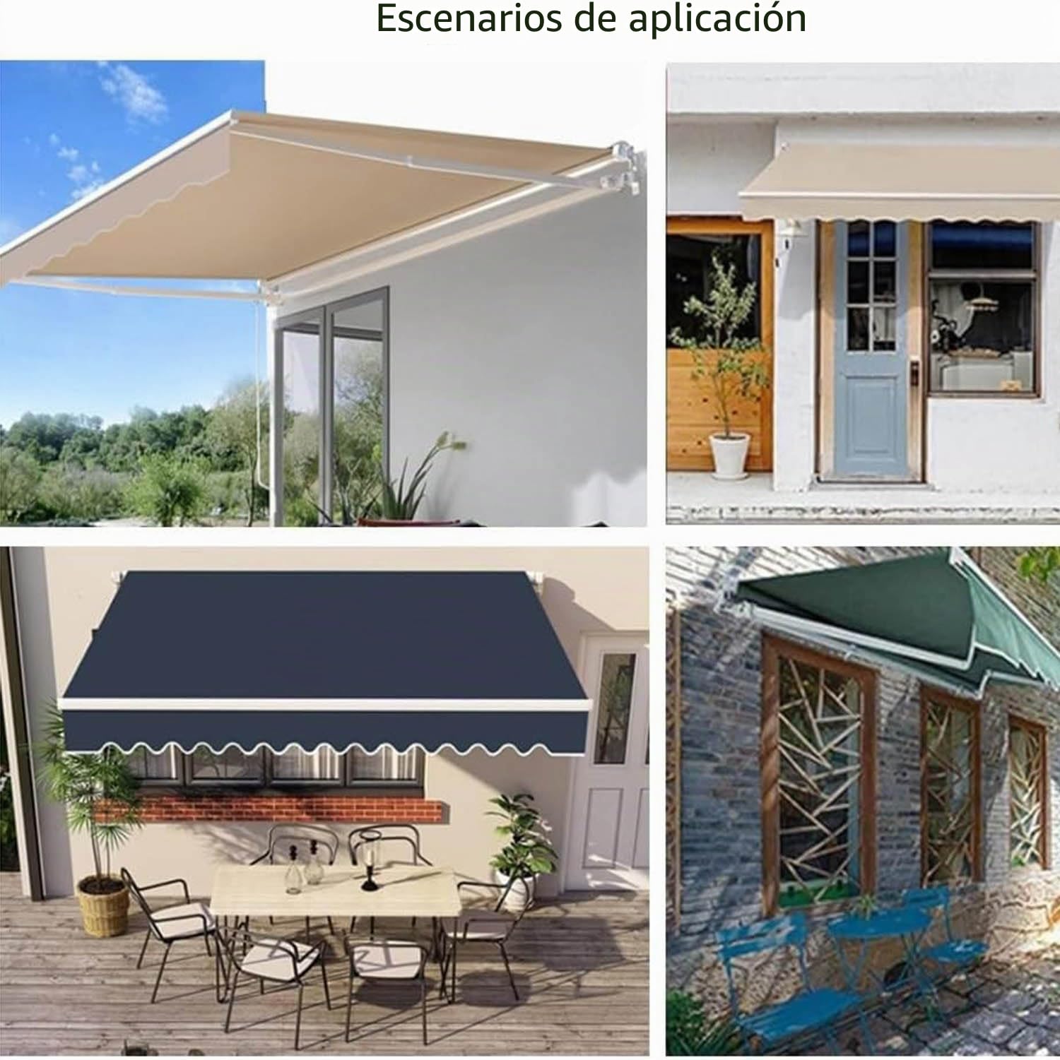 Lona de Repuesto para toldos,Lona Recambio para Toldo Jardín Patio Terraza Balcón Exterior,de Alta Densidad,320 g/m²,antirrayos UV y Impermeable,Verde,(8.2x6.5ft) 2.5x2m