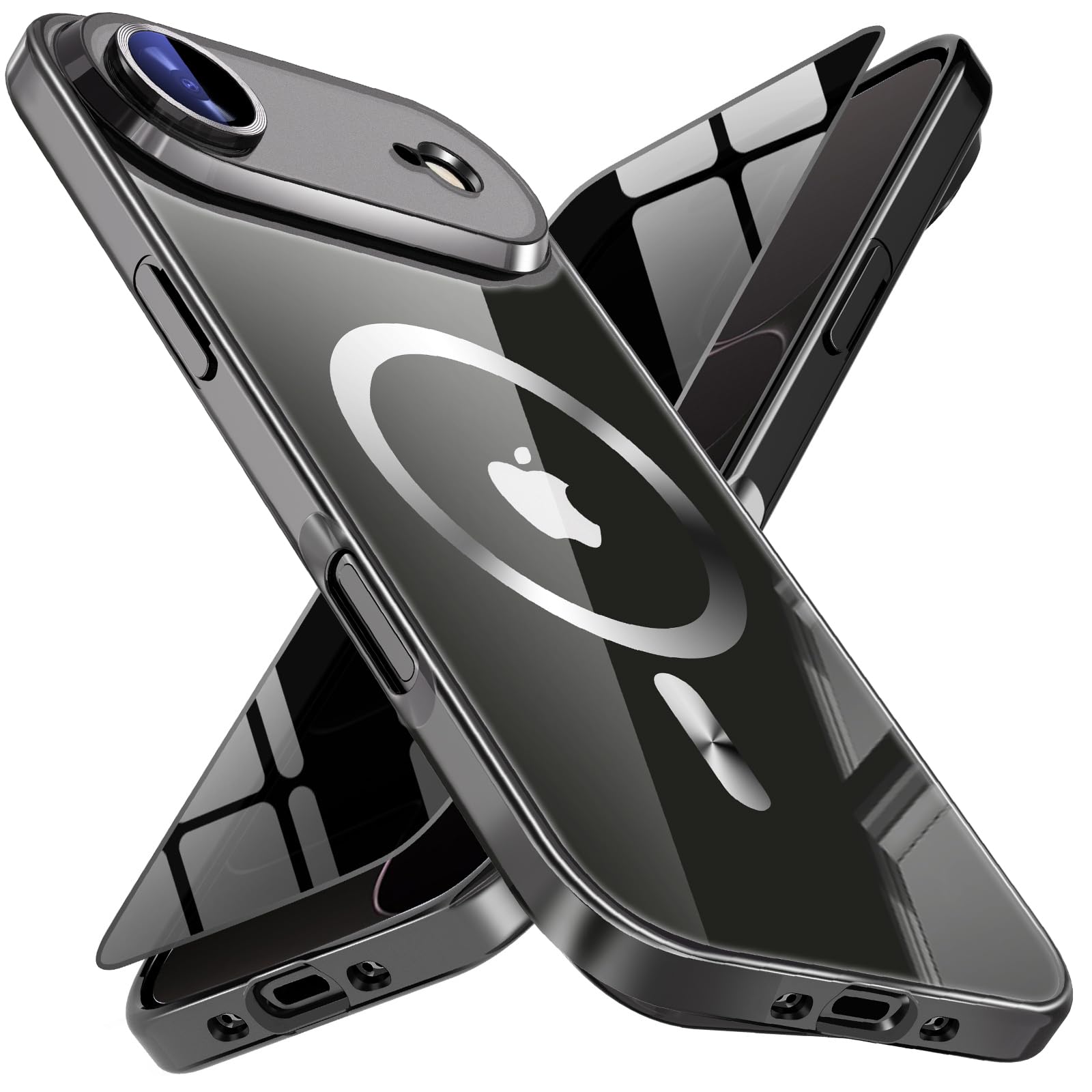 Magnetic for iPhone 17 Air Case with Privacy Screen Protector &amp; Full Camera Cover,[Non-Yellowing] Shockproof Clear Phone Case Compatible with MagSafe Women Girls for iPhone 17air,Black