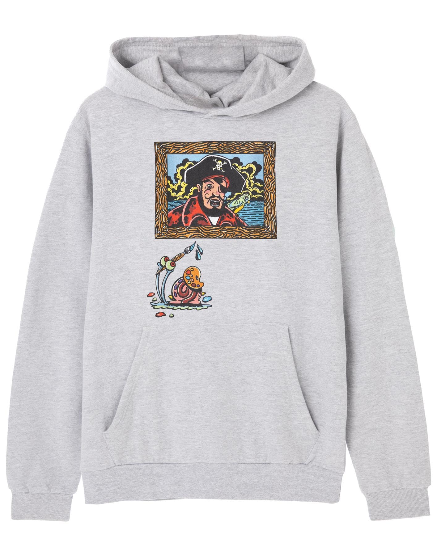 Spongebob Squarepants Men's Grey Hoodie | Artistic Gary Graphic Hooded Sweatshirt For Adults | Relaxed Fit Classic 90S Cartoon Apparel | Warm & Nostalgic Sponge Bob Hoody Apparel Gift For Him