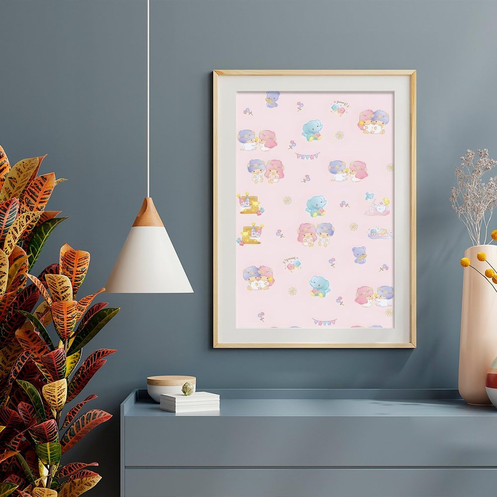 キキララ＆マイメロディ ポスター　額縁　絵画　壁掛け　レア Amazon.co.jp: リトルツインスターズ キキララ ポスター 絵画