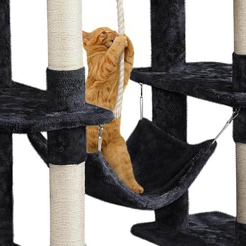 Vista 6 de Yaheetech Torre para gatos de 63 pulgadas, muebles para mascotas de varios niveles para gatitos de interior con postes rascadores cubiertos de sisal