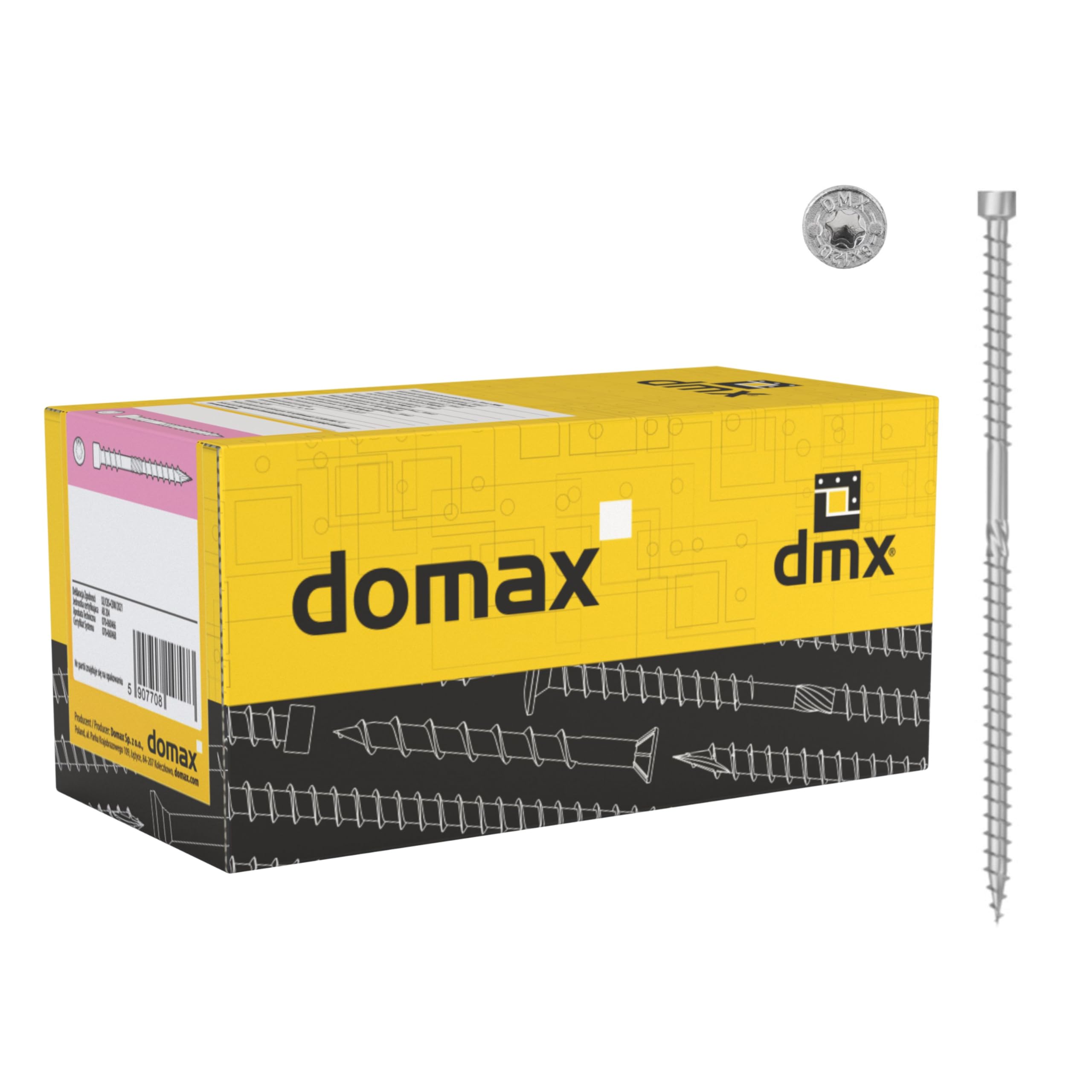 DMX Holzschrauben Torx - Zylinderkopfschrauben 8x300 - Doppelgewinde für Aufsparrendämmung - Konstruktionsschrauben - Schrauben Set 50 Stück - Doppelgewindeschrabe - Montageschrauben