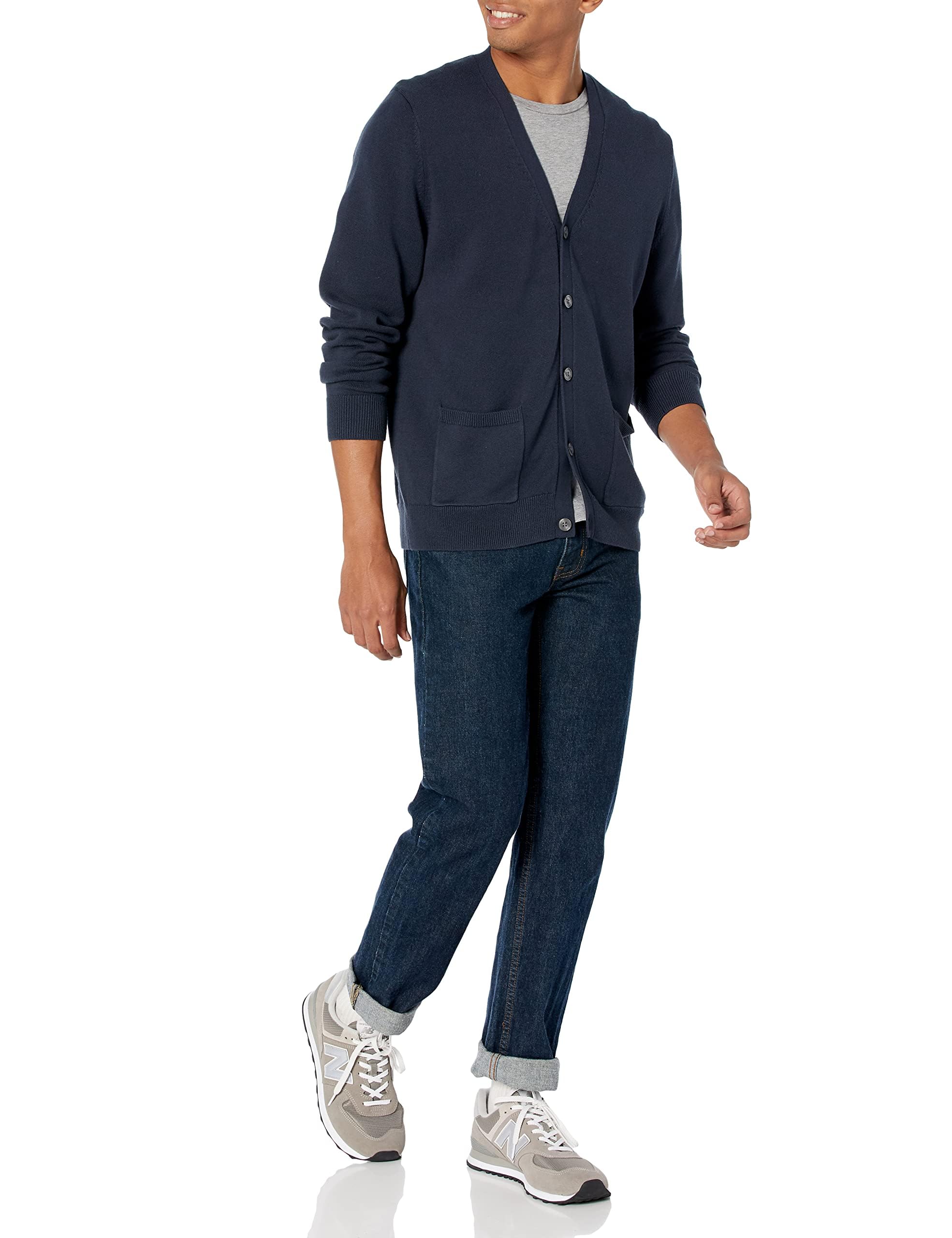 Amazon Essentials Herren Strickjacke aus Baumwolle