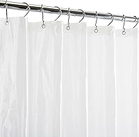BathBliss Heavy Duty Shower Curtain Liner with 3 Magnet Hem - White, Durable Translucent PVC for Secure Fit