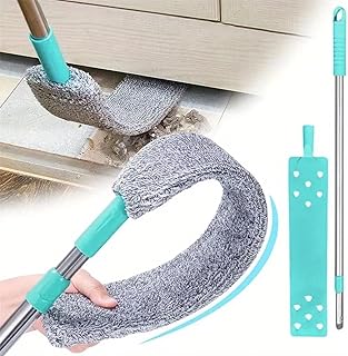 Gap Dust Cleaner Under Appliance Microfiber Duster Dust Brush with Extension Pole (36 to 55 Inches) for Bed High Ceilings Furniture Bottom Household Gap Duster, Multi-coloured