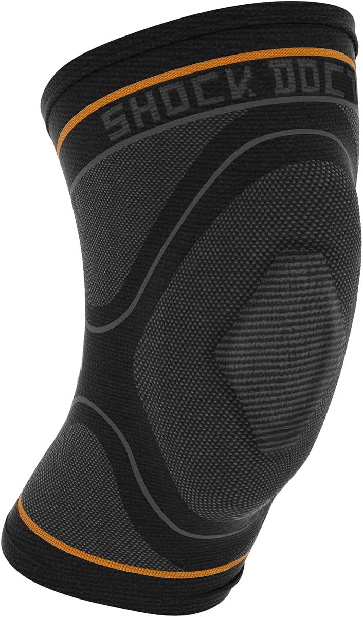 Shock Doctor Knee Compression Sleeve Support - Pain Relief for Arthritis, Tendonitis, Patella Alignment Injuries, Walking, Running, Gym - Men & Women, 1 Sleeve