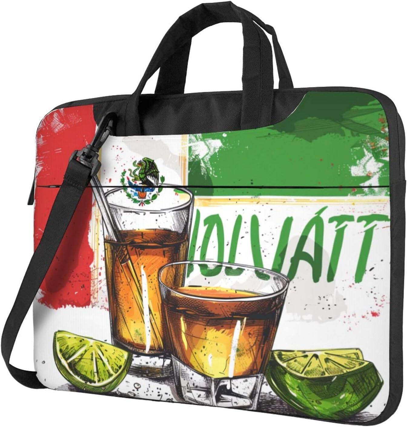 Mexico Flag Tequila Printed Laptop Tote Bag Travel Business Computer Bag Work Bag for Men Women