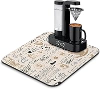 Vista 12 de Tapete de barra de café, accesorios para encimera, absorbente, para ocultar manchas, con parte trasera de goma, tapete de secado de platos