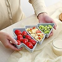 Vista 7 de Angoily 2 platos para servir árbol de Navidad, bandeja de plástico para servir Navidad, para entretenimiento, plato de servir alimentos
